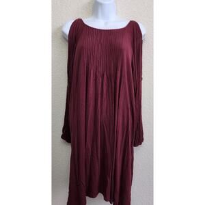 Old Navy Burgundy Cold Shoulder Raglan Sleeves Top XXL Lightweight Flowy Lined